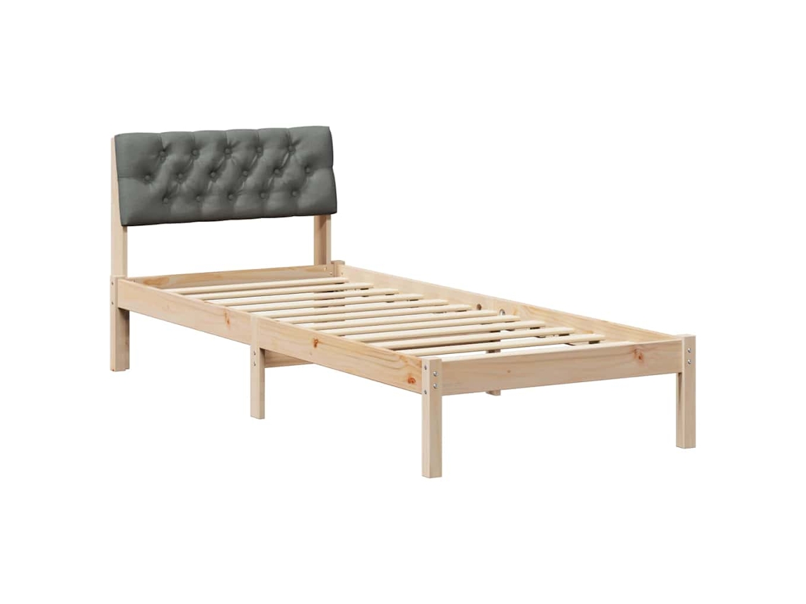 Estrutura da Cama Castanho e Cinzento Escuro 75x190 cm MAISON EXCLUSIVE