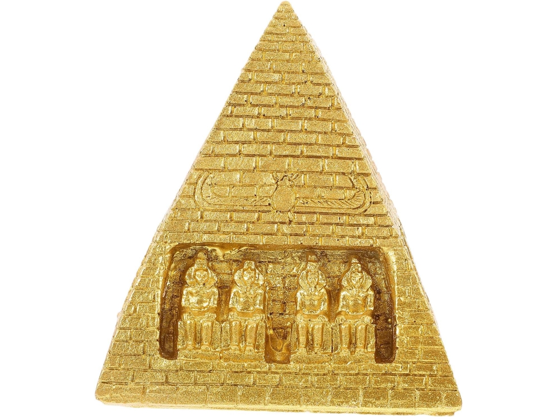 Pirâmide Decorativa Aparência Delicada Resina Dourada Decorativo Versátil Elegante Decoração Item Mesa GOKOCO