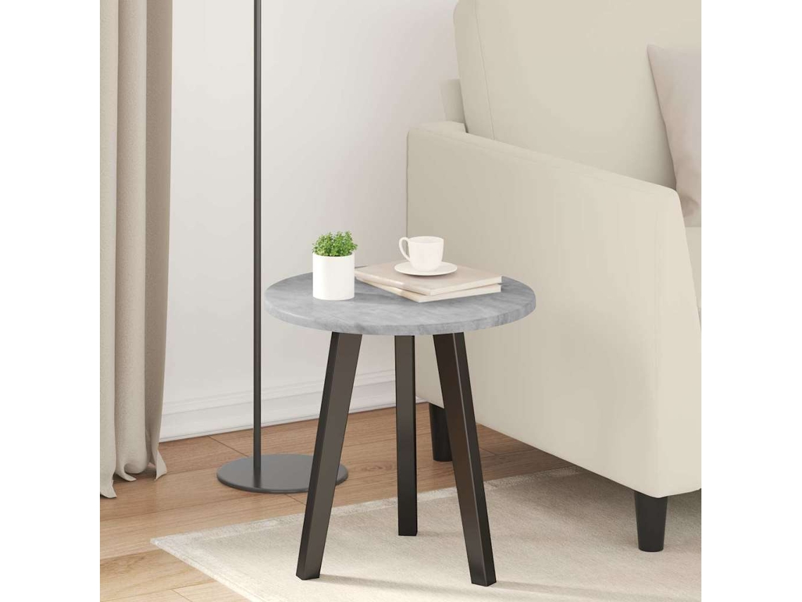 Vidaxl Tampo De Mesa Cinzento Cimento Ø 40 X 1,5 Cm Madeira Processada