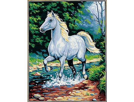 Tela Pénélope Cavalo Branco Antigo 50x65cm Margot