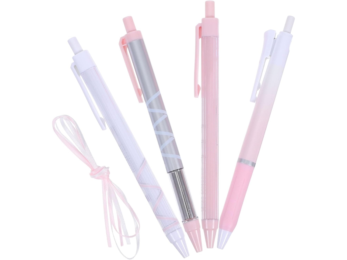 Conjunto De 4 Canetas Em Gel Pretas Com Mecanismo Pressão E Fita