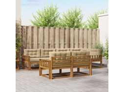 Vidaxl Conjunto De Sofás Para Exterior 7 Pcs Natural E Bege