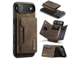 Capa De Couro Para Iphone 17 Air Com Porta-cartões Triplo Da Dg.ming