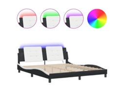 Bed Frame, Bed Frames Vidaxl Preto Couro Artificial (180 X 200 Cm)