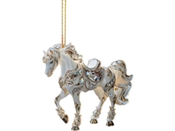 Enfeites Natal Cavalos Estatueta 2d Acrílico Pingente Decoração Festas Mesas Paredes Janelas Tema - Casa Fim GOKOCO