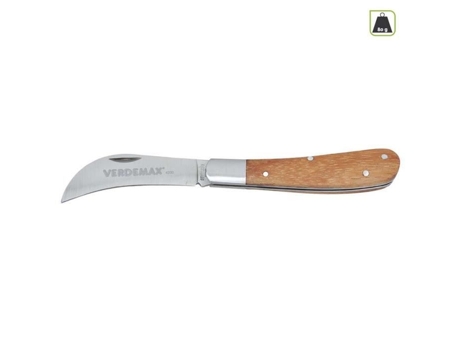 Faca de Poda com Lâmina Curva VERDEMAX 69Mm Cabo de Madeira