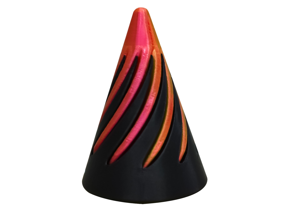 Mali cone Impossível para Aliviar Estresse Decorativo de Mesa Escultura Piramidal 3d Impressa Preto Vermelho