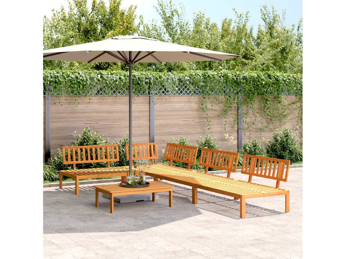 5 Pcs Conjunto De Móveis De Pallet P/ Jardim Acácia Maciça Dkd Home Decor