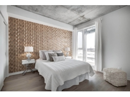 Painel Decorativo de Parede 3d Dominus Carvalho Maciço - Relé Estruturado Natural - 60x15cm - 11 Paineis 1m²