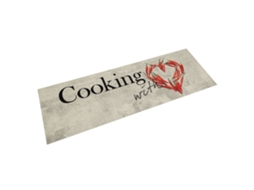 Vidaxl Tapete De Cozinha Lavável 45x150 Cm Veludo Padrão Peper Cooking