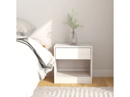 Vidaxl Mesa De Cabeceira 40x31x40 Cm Pinho Maciço Branco