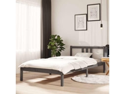 Vidaxl Estrutura De Cama 100x200 Cm Madeira Maciça Cinzento
