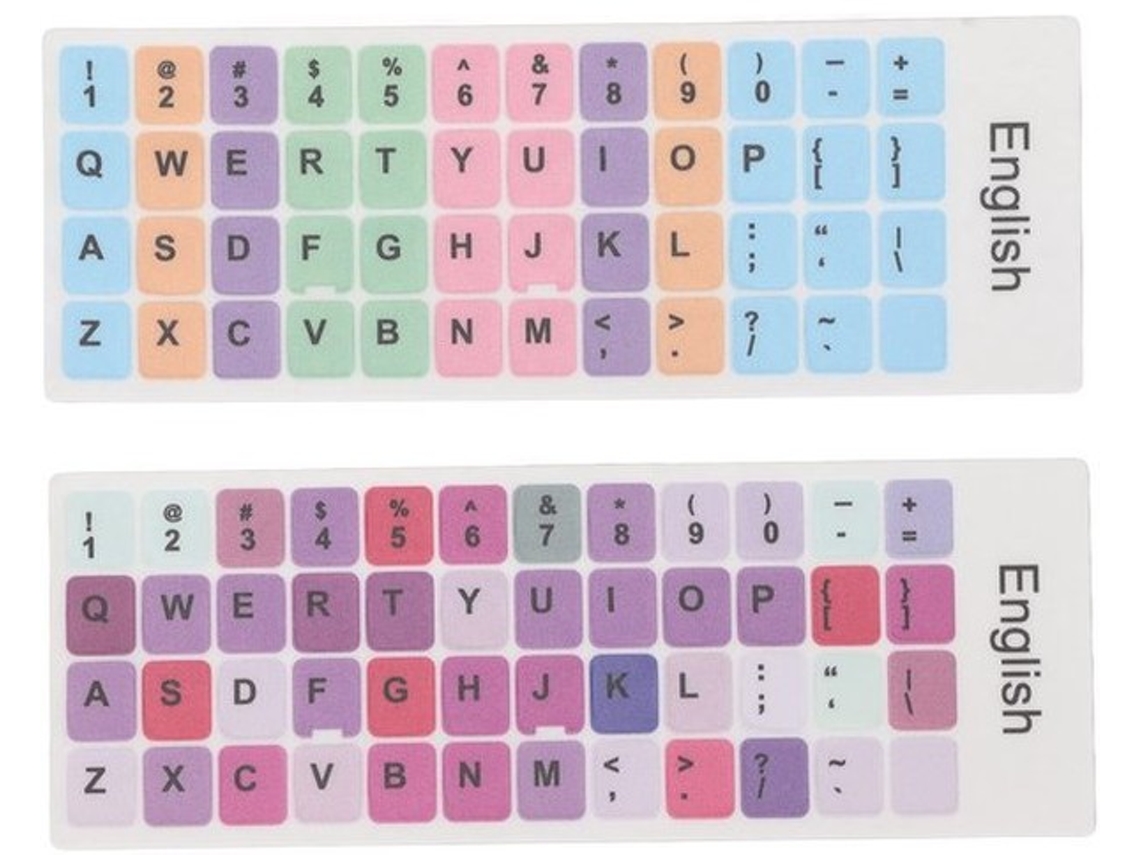Adesivos De Teclado 2pcs - Qwerty Adesivos De Teclado - Revestimento Hidrofóbico - Resistente À Poeira - Material Pvc - Para Laptop/escritório - Etiqu
