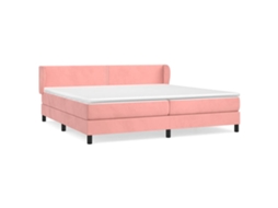 Cama com Molas/colchão 200x200 Cm Veludo Rosa MAISON EXCLUSIVE