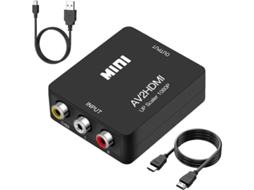 Conversor 1080p Rca Av Composite Cvbs Para Hdmi Com Cabo Hdmi E Alimentação Usb Compatível Com Ps2, Xbox, Wii, N64, Vhs/vcr, Dvd Pal/ntsc Bestvite
