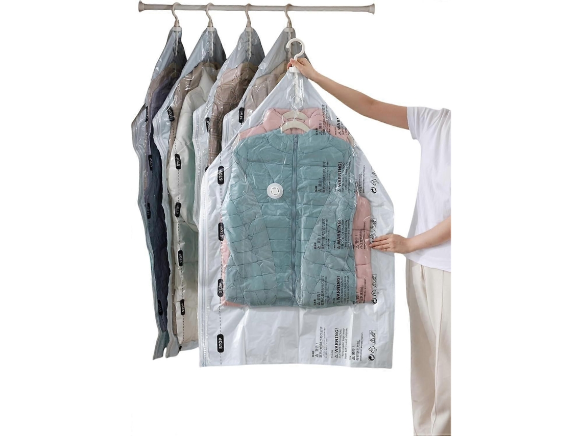 Sacos De Armazenamento A Vácuo Space Saver – Pacote Com 6 Para Roupas Cabides, 3 Médios + Grandes, Compressã O Ou Manual, Herméticos Guardar Roupas.