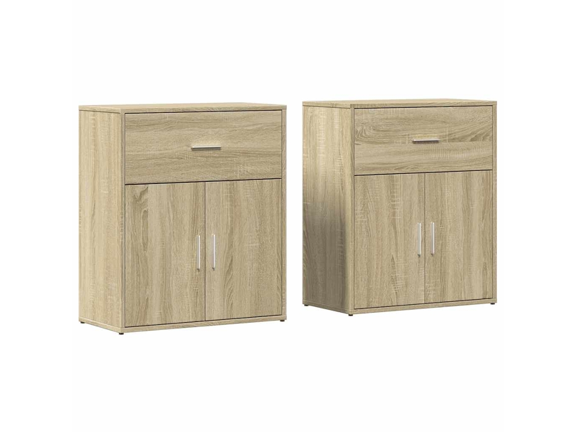 Conjunto de 2 aparadores em madeira Carvalho Sonoma MAISON EXCLUSIVE (60x31x70 cm)