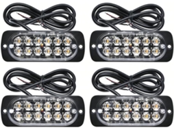Barra De Luzes Estroboscópicas Led, 12 Leds Âmbar, À Prova D Água Ip67 12-24v, Compatível Com Caminhões, Picapes, Suvs