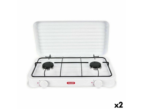 fogão a gás Algon Com tampa Branco 4400 W 55 x 7 x 32 cm (2 Unidades)
