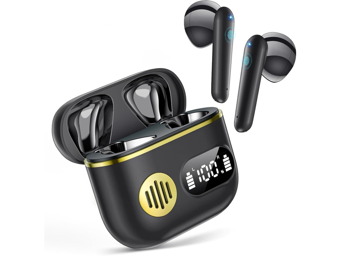 Fones Ouvido Sem Fio C/ Microfone Enc, Som Estéreo, Display Led Duplo, 48h, Ip7 JYTGALX (preto)