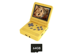 Console de Jogos Retrô V90 com Tela IPS 3 polegadas, 64 Gb GOKOCO