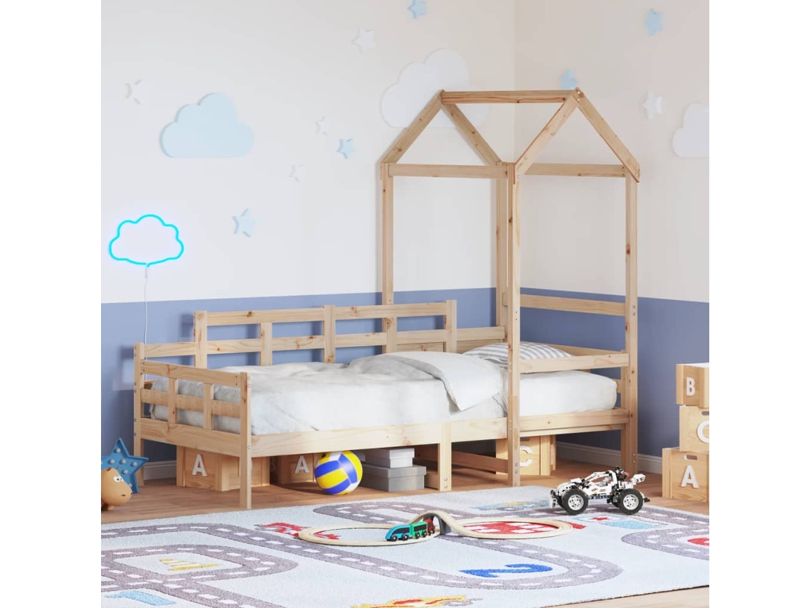 Vidaxl Sofá-cama Com Telhado 80x200 Cm Madeira De Pinho Maciça