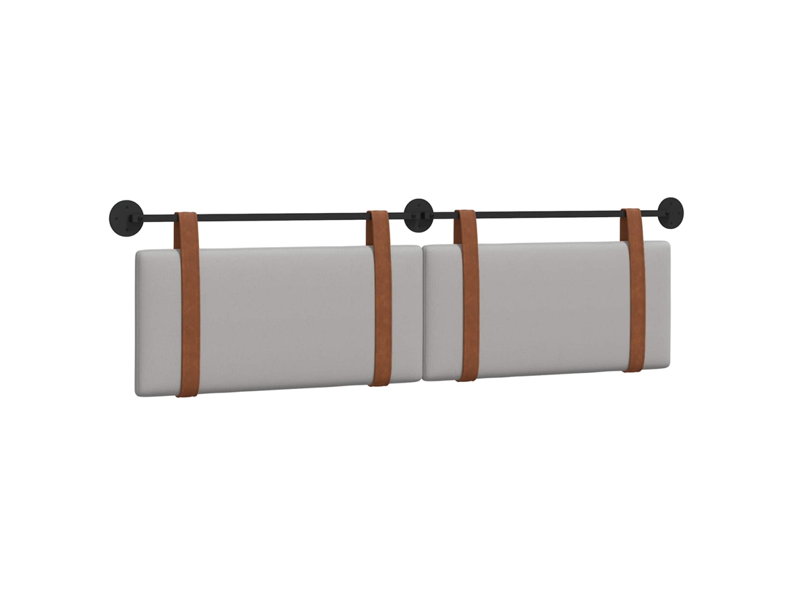 Vidaxl Cabeceira Suspensa Liso Cinza Nuvem 190 X 55 X 5 Cm Pu Antigo