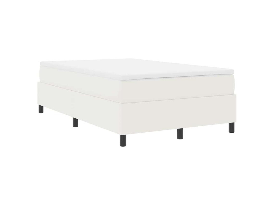 Maison Exclusive - Cama Box Creme E Branco 120 X 190 Cm Tecido De Veludo Cotele