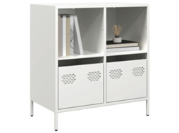Vidaxl Aparador 68x39x73,5 Cm Aço Laminado A Frio Branco