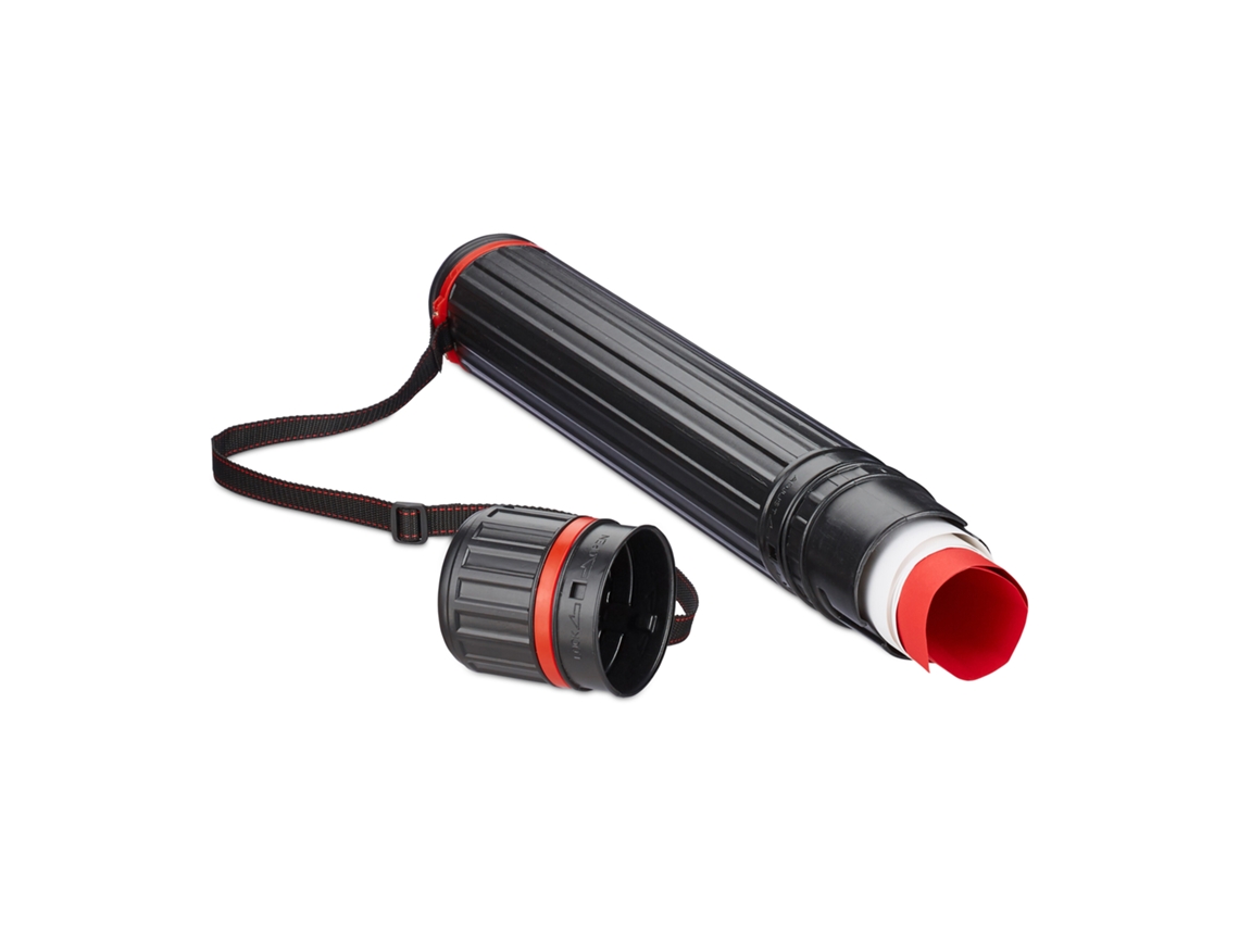 Relaxdays Rolo Extensível Para Cartazes, 45—72 Cm, Ø 7 Cm, Transporte De Cartazes E Desenhos Até Din A1, Vermelho/preto