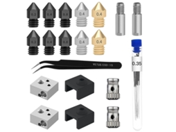 Conjunto De Ferramentas Para Peças De Impressora 3d Bocal De Bloco De Alumínio Mk8 Roda De Extrusão De Meia