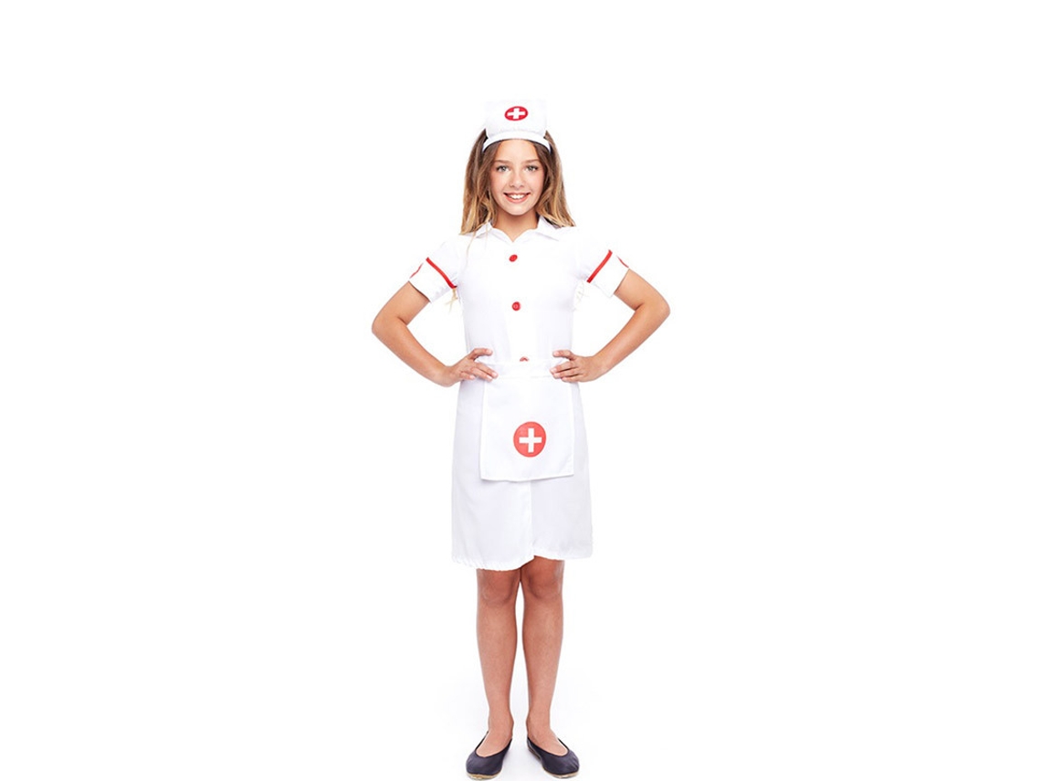 Fato de Menina PARTILANDIA Enfermeira em Vestido Branco (Tam.: 10-12 anos)