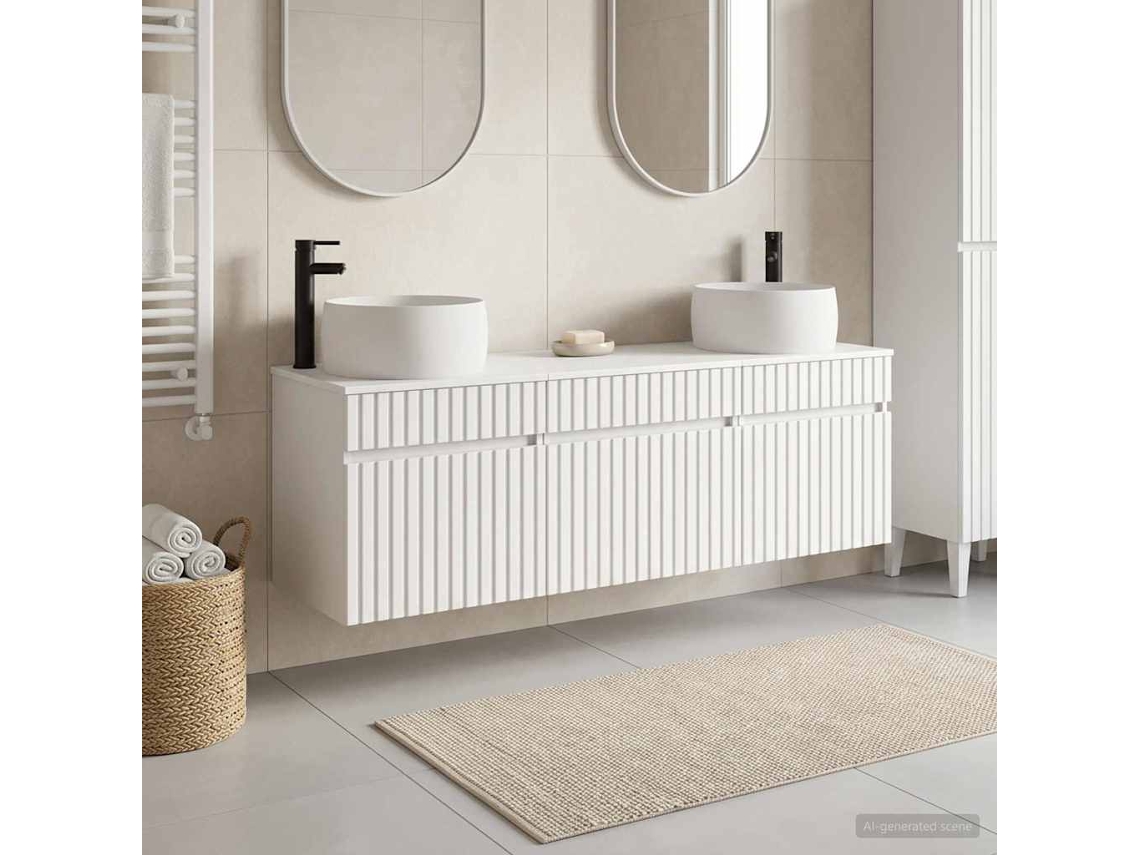 Vidaxl Conjunto De Armários Para Banheiro 3 Unid. Branco