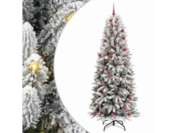 Conjunto 1 Árvore De Natal Artificial Vidaxl Branco Pvc (210 Cm)