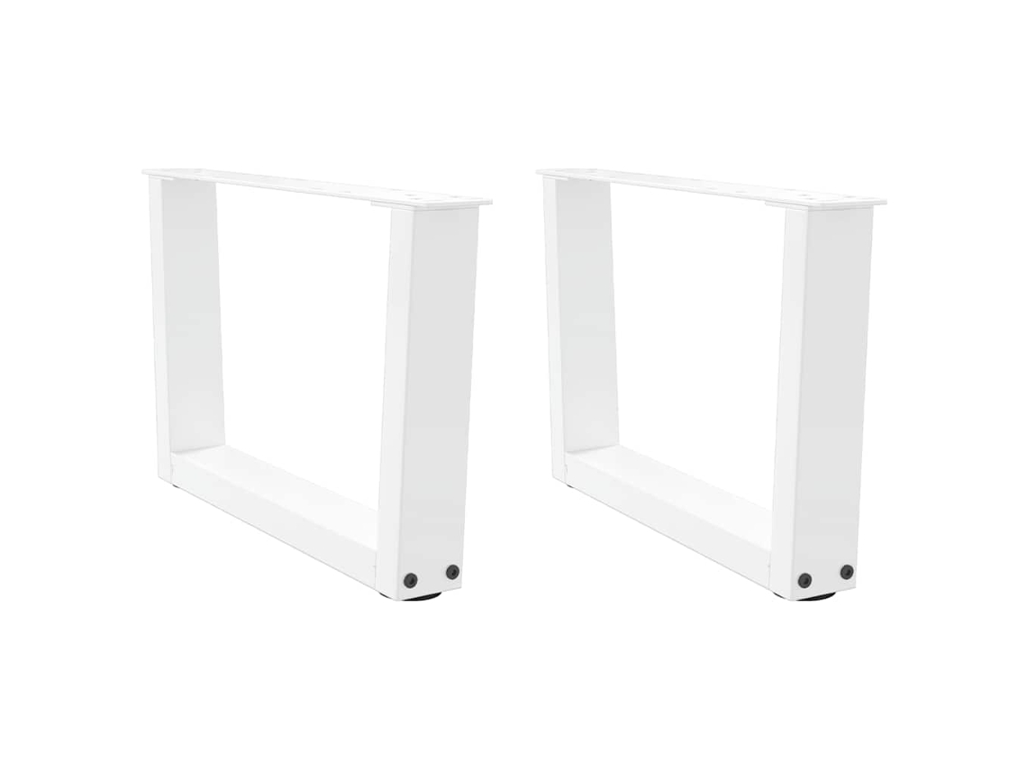 Vidaxl Pés Para Mesa De Centro Em V, 2 Peças, Branco, 60x(30-31,3) Cm, Aço