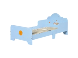 Cama Para Crianças De 3-6 Anos 143x74x59cm Infantil De Madeira Com Barreiras De Proteção Azul