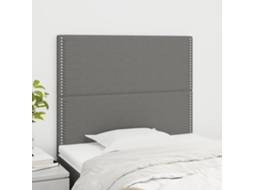 Vidaxl Cabeceira Cinza Escuro 100x5x118/128 Cm Tecido