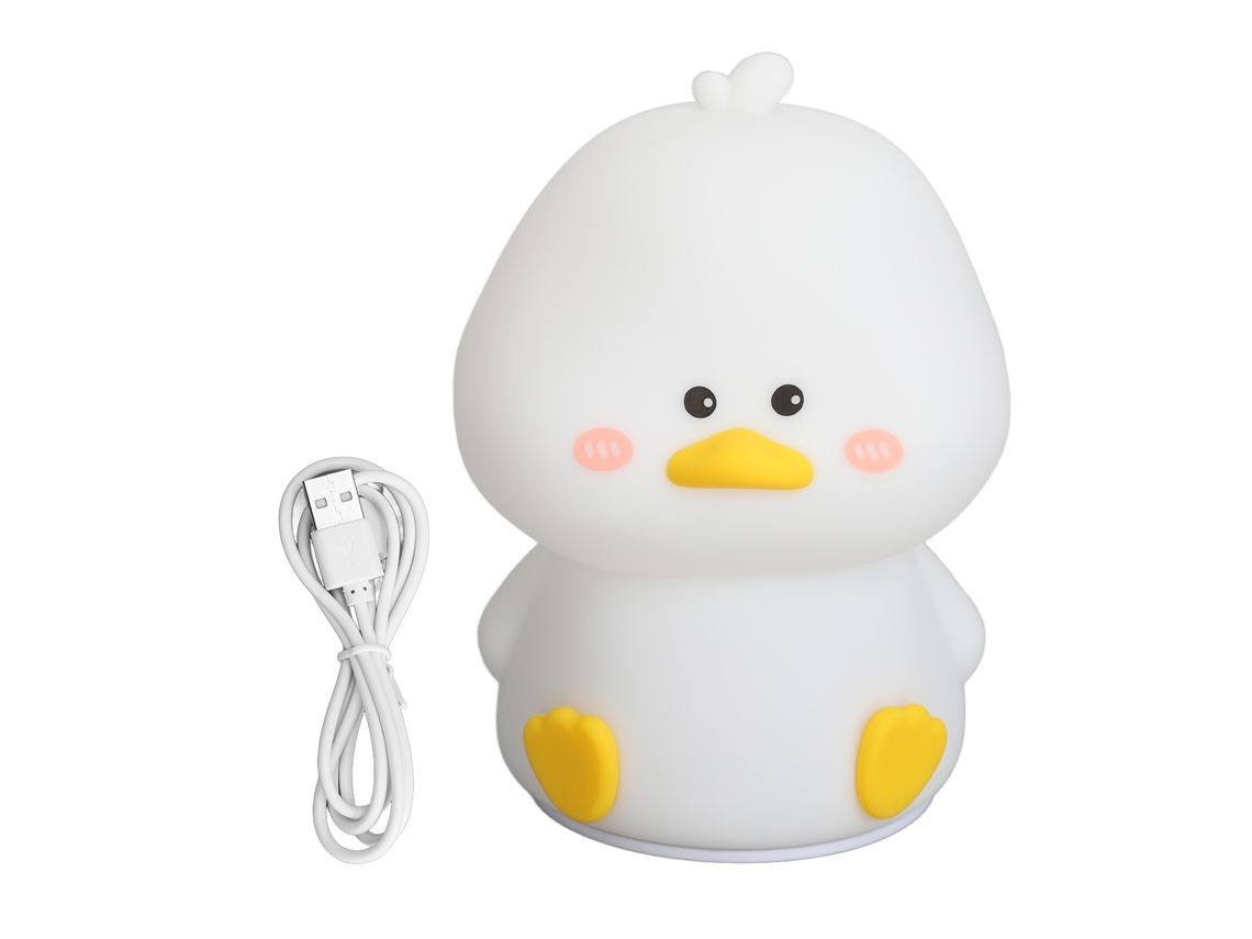 Cute Duck Night Light Soft Silicone Rechargeable Dimmable Bedside Lamp