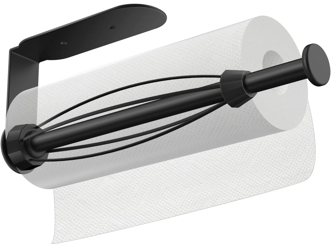 Suporte Para Toalhas De Papel Destacável Com Uma Mão SUNNY SPACES (preto, Montado Na Parede)