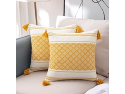 /pacote Com 2 Capas De Almofada Decorativas Em Padrão Jacquard De Algodão/