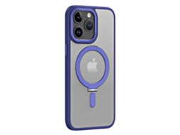 Suporte Casa Quedas Marinho Para Iphone 15 Pro Max Pele Sintética Magnética Azul