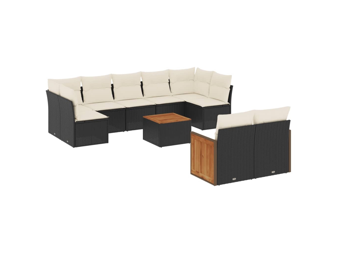 Garden Sofa Set, Garden Sofa Sets Vidaxl Preto Rattan / Vime (n/a)