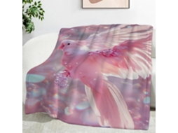 Manta com Estampa de Papagaio Rosa Claro 130x150 Cm Multifuncional Macia e Aconchegante em Flanela Ideal para