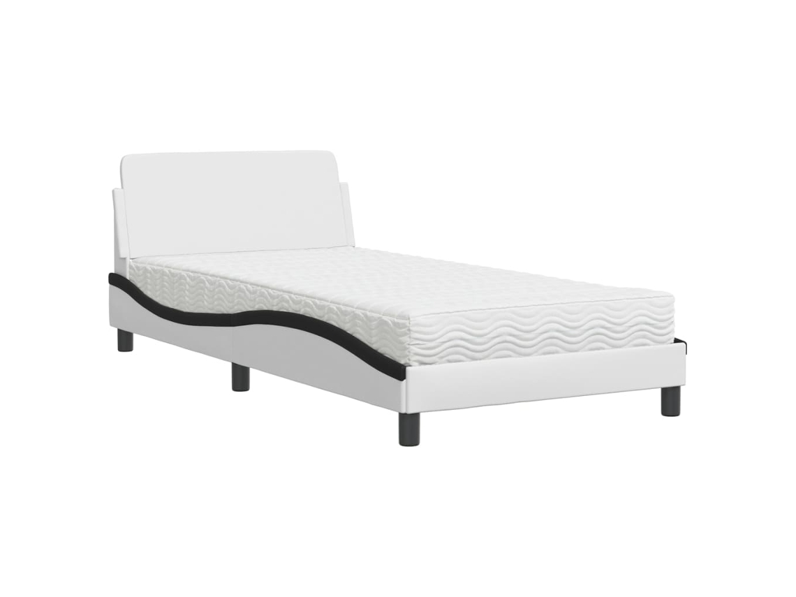 Bed, Beds Vidaxl Branco Couro Artificial (100 X 200 Cm)