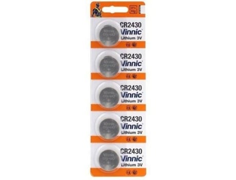 Pilhas Litio tipo Botão VINNIC CR2430 (5 Und)