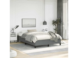 Vidaxl Estrutura de Cama Sem Colchão, Cinza Escuro, 137x190 Cm, Tecido