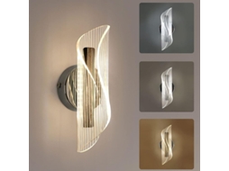Luz de Parede Moderna 10W, Design Curvo, 3 Temperaturas de Cor, Ra≥85 | S/MARCA