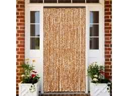 Vidaxl Cortina Anti-insetos 90x200 Cm Chenille Ocre E Branco