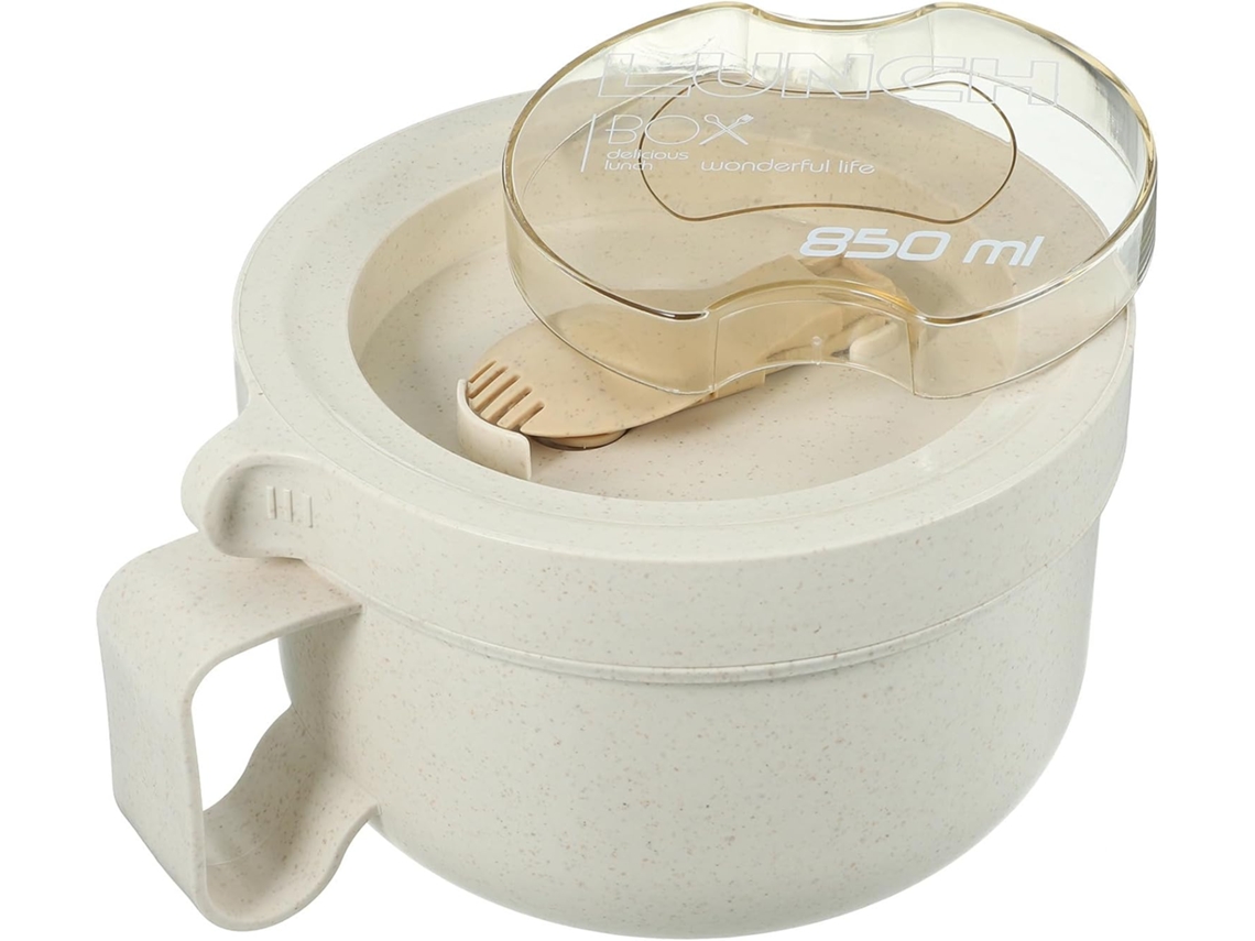 Lancheira Bento Portátil De Grande Capacidade Com Design Hermético, Bege, Com Talheres Inclusos, Ideal Para Escritório E