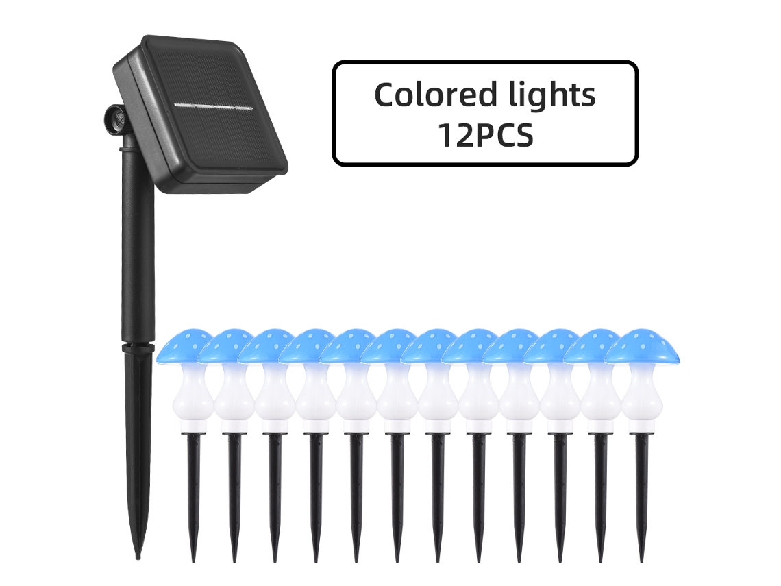 Luzes Exteriores Cogumelo Solar Com 8 Modos